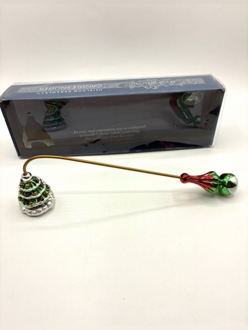 Boston Warehouse Christmas Tree Candle Snuffer w Original Box